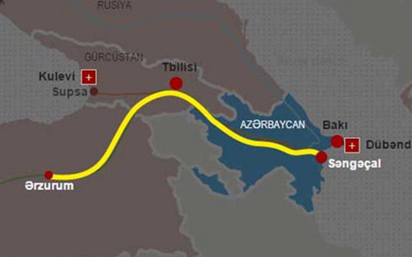 Транспортировка газа по Баку-Тбилиси-Эрзурум увеличилась