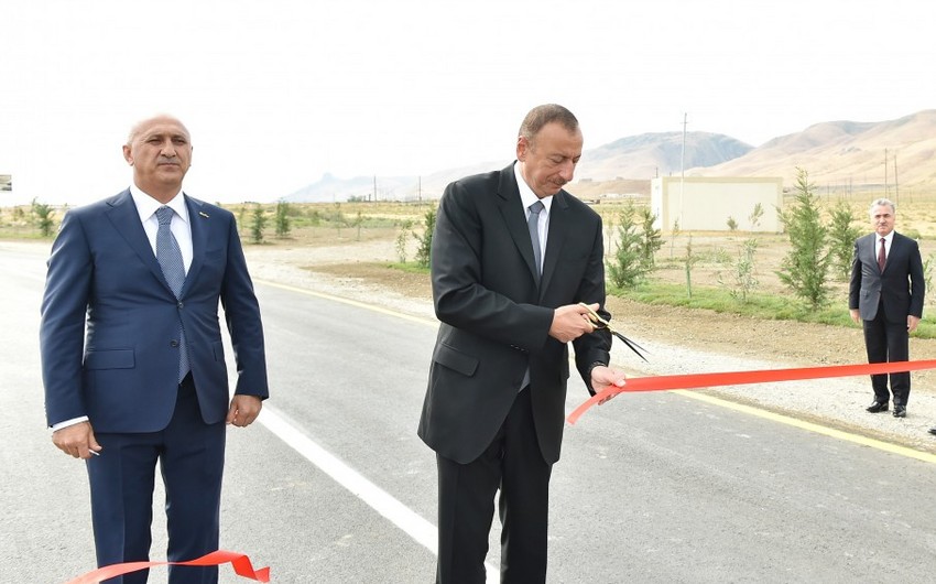 Prezident İlham Əliyev Siyəzən-Məşrif avtomobil yolunun açılışında iştirak edib - FOTO