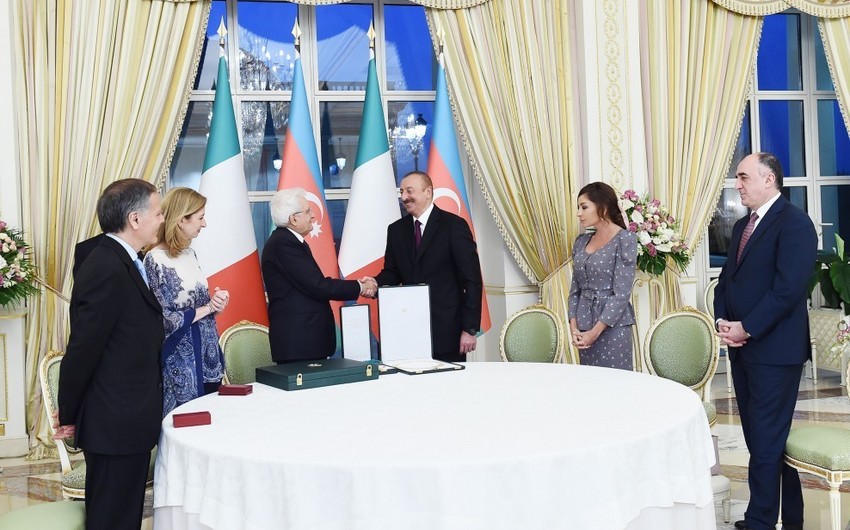 В рамках официального визита президента Италии в Азербайджан состоялась церемония награждения