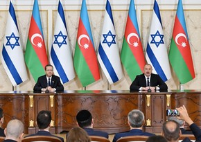 Presidents of Azerbaijan and Israel make press statements