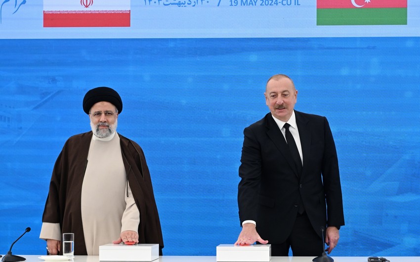 Azerbaijani, Iranian presidents attend ceremony to commission Khudafarin hydroelectric complex and inaugurate Giz Galasi hydroelectric complex