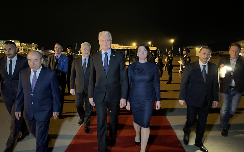 Lithuanian President arrives in Azerbaijan