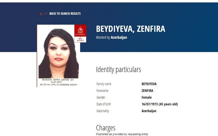 Разыскиваемая по линии Интерпола гражданка Азербайджана задержана в Дубае