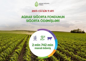 Aqrar Sığorta Fondu 11 ayda fermerlərə 3 milyon manata yaxın ödəniş edib