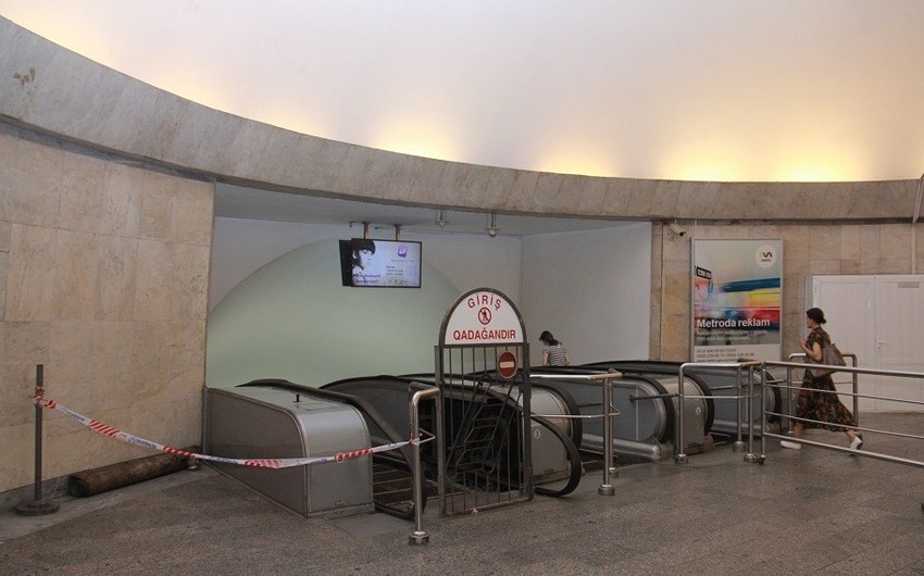 Metronun “Nizami” stansiyasındakı eskalatordan biri təmirə bağlanıb