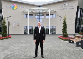 Президент Ильхам Алиев в городе Сальян дал интервью Азербайджанскому телевидению