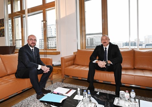 В Брюсселе проходит встреча президента Азербайджана с главой Совета ЕС