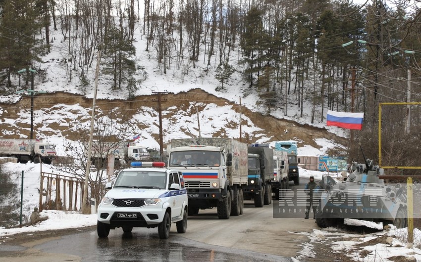 63 vehicles of Russian peacekeepers move freely on Khankandi-Lachin road