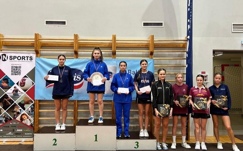 Azerbaijani table tennis players clinch nine medals at Riga City Council’s Youth Cup