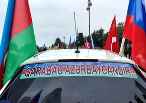 Rus icması Azərbaycan Ordusuna dəstək olaraq avtomobil yürüşü keçirib