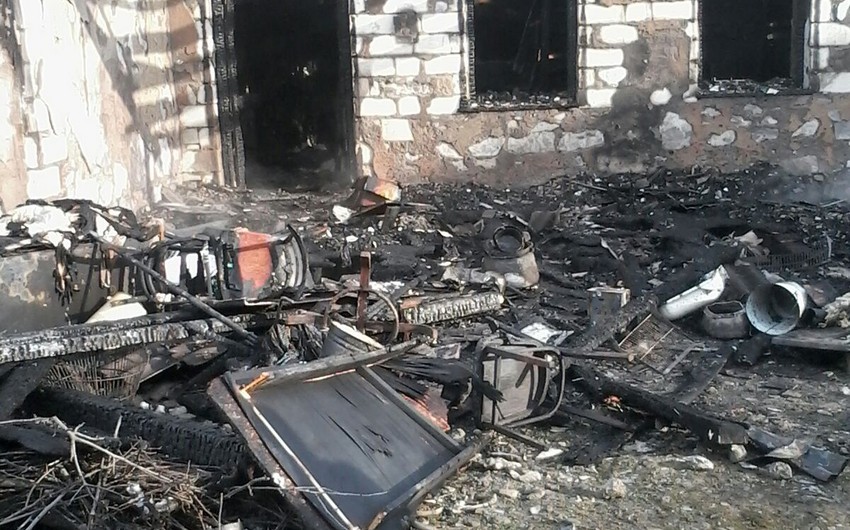 Tovuzda ev yanıb, ev sahibi yanaraq ölüb - FOTO