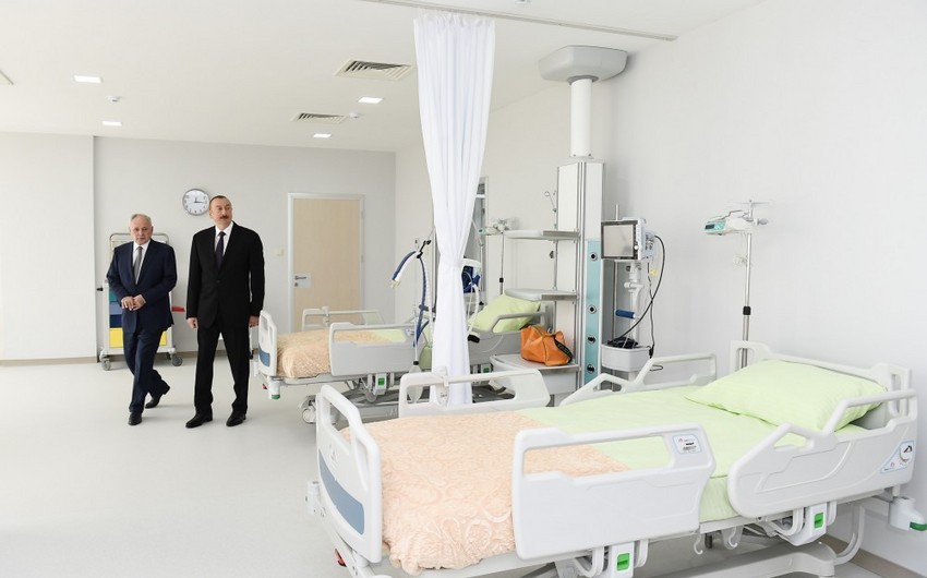 Prezident İlham Əliyev Naftalan Şəhər Mərkəzi Xəstəxanasının açılışında iştirak edib