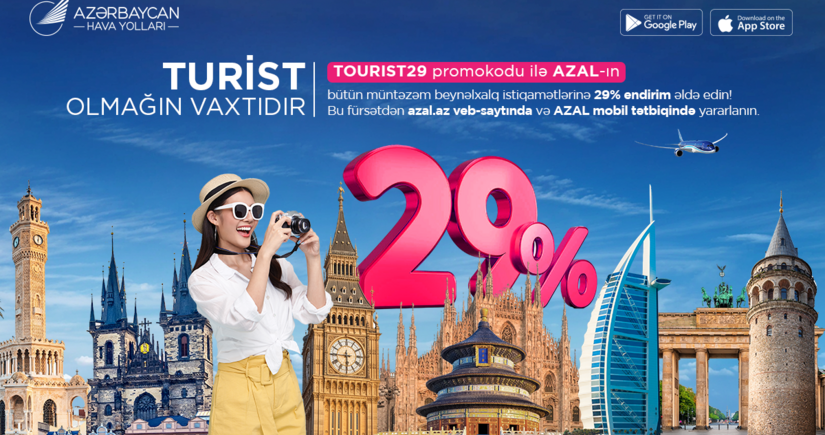 AZAL offers 29% discount on ınternational flights in honour of Tourism Workers' Day