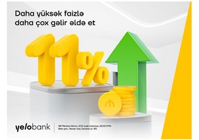 Yelo Bankda əmanət yerləşdir, 11 % gəlir qazan!