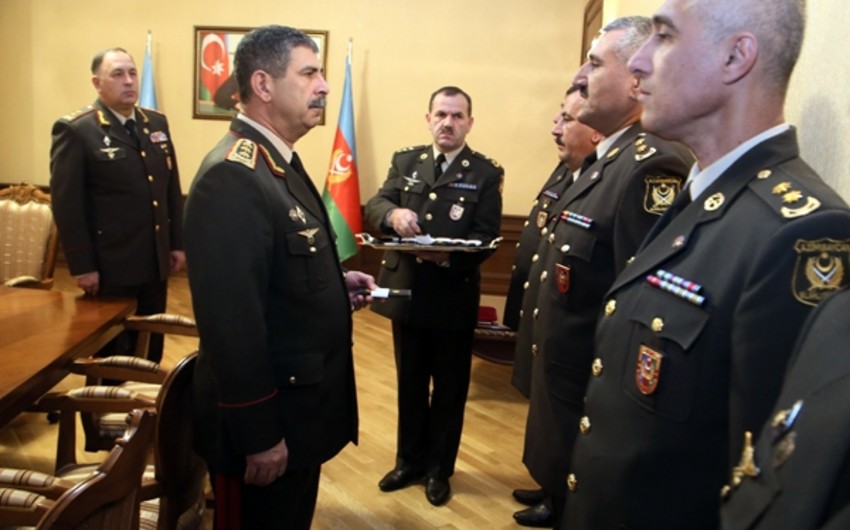 A group of officers awarded military rank of colonel