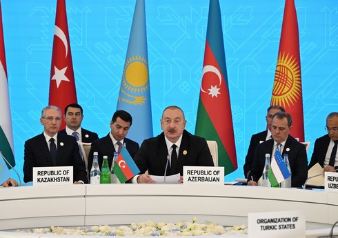 Президент Ильхам Алиев выступил на неофициальном саммите глав государств-членов ОТГ в Шуше