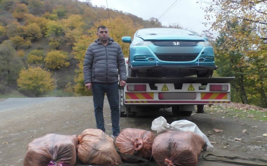 Narkotiklə dolu avtomobili evakuatorun üzərində Bakıya gətirmək istəyən dəstə üzvləri saxlanılıblar