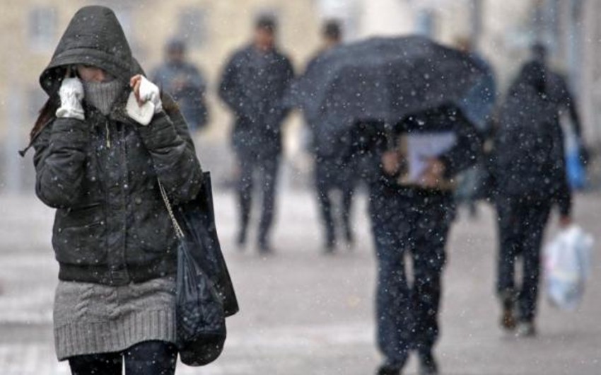 Завтра в Баку ожидается дождь и мокрый снег