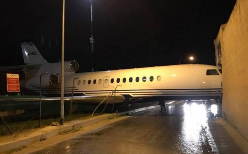 Private jet smashes into building in Malta airport