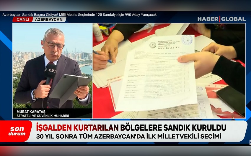 Haber Global подготовил сюжет о прошедших в Азербайджане парламентских выборах