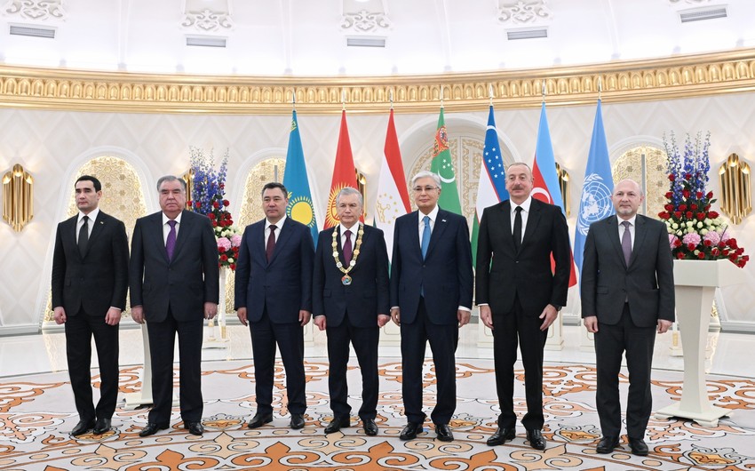 Ilham Aliyev attends Shavkat Mirziyoyev's award ceremony in Astana