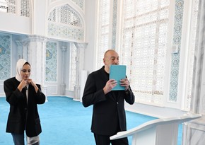President Ilham Aliyev and First Lady Mehriban Aliyeva attend inauguration of Zangilan Mosque