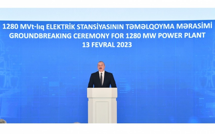 Groundbreaking ceremony held for 1,280-MW thermal power plant, largest in Azerbaijan's independence period - UPDATED