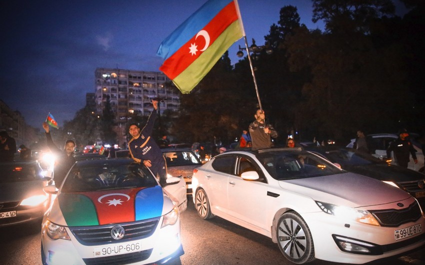 Azerbaijani people celebrate Karabakh victory 