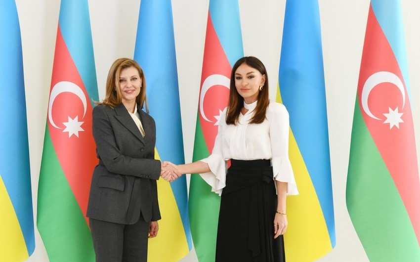 Azerbaijan's First Vice-President Mehriban Aliyeva met with Ukrainian first lady Elena Zelenskaya