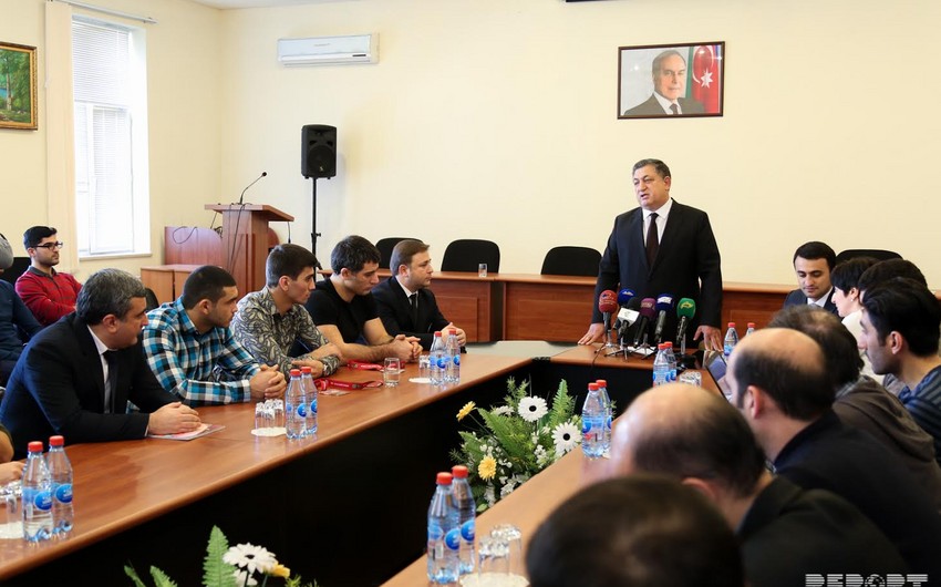 Meeting held with Azerbaijani athletes won 'Grand Slam' medals - PHOTO