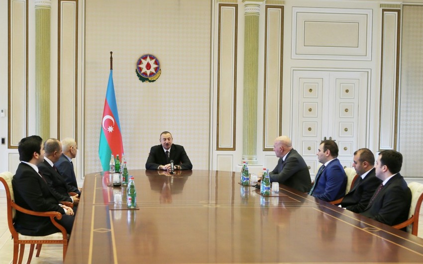 President Ilham Aliyev receives winners of European Team Chess Championship
