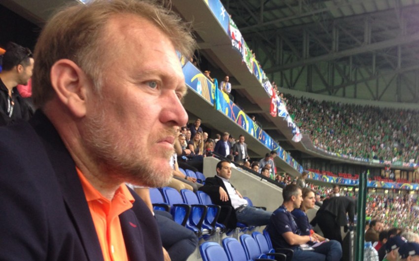 Head coach of Azerbaijani national team watched game of the rival