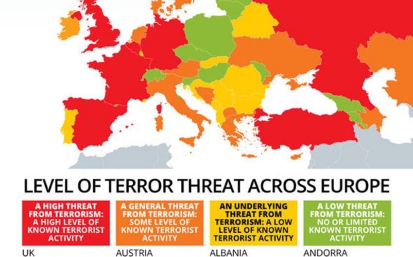Daily Express: Azərbaycan terror aktivliyi riski orta olan ölkələr siyahısına daxildir