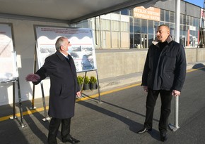 Ilham Aliyev attends opening of new road