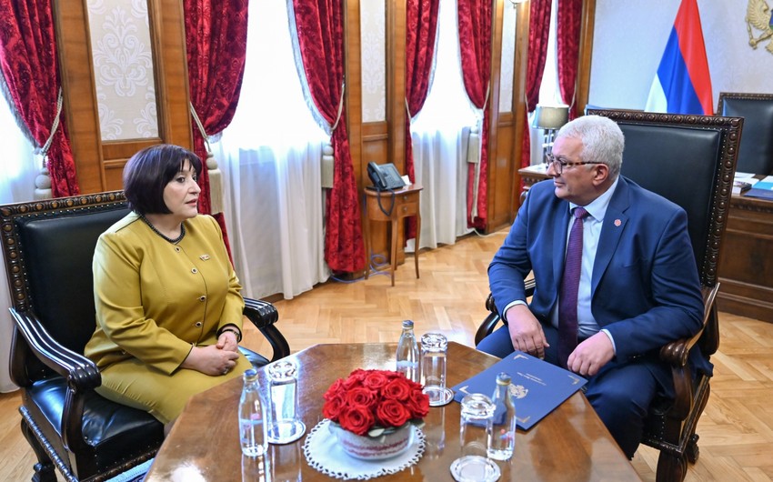 Спикер Милли Меджлиса Сахиба Гафарова встретилась с председателем Парламента Черногории Андрией Мандичем 