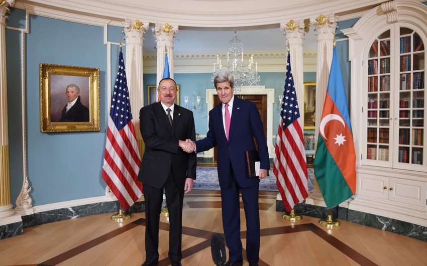 Президент Ильхам Алиев встретился с госсекретарем США Джоном Керри