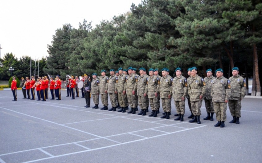 A group of Azerbaijani peacekeepers returned home from Afghanistan