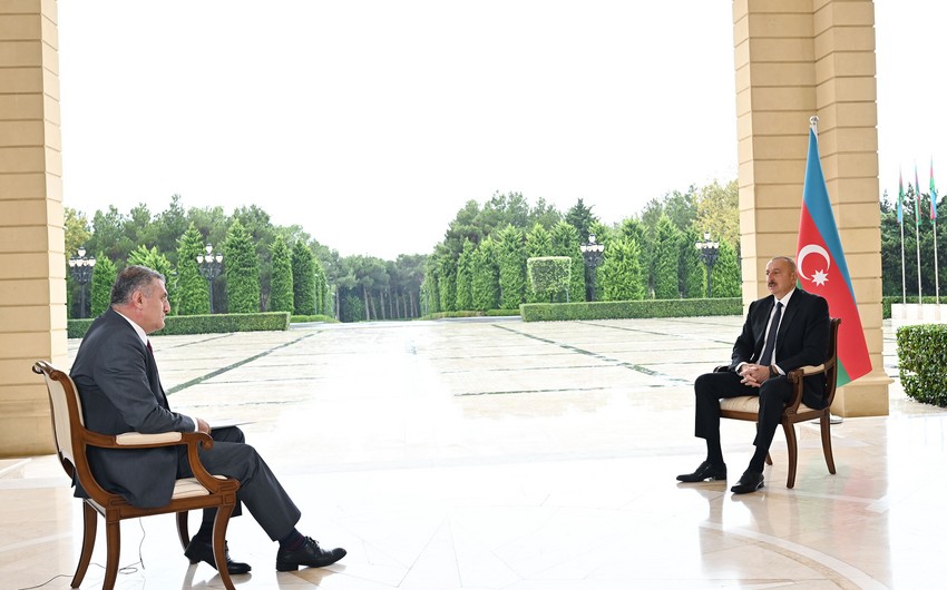 President Ilham Aliyev gives interview to TRT Haber TV channel