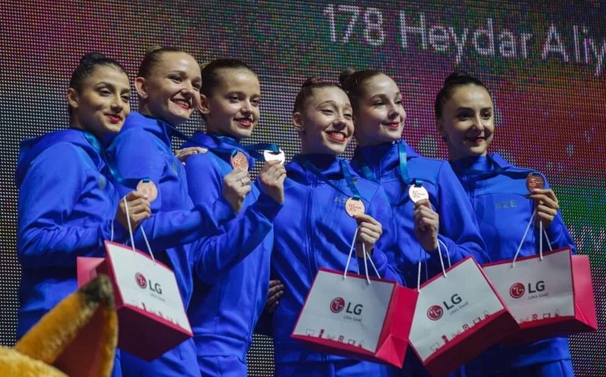 Azərbaycanın bədii gimnastika komandası Bakıdakı Dünya Kubokunda bürünc medal qazanıb