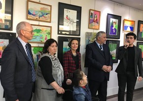 Exhibition of artist painting with feet opens in Baku