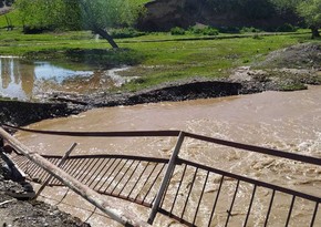 Mudflows damage bridges in Aghstafa - VIDEO