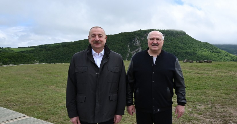 President Ilham Aliyev and President Aleksandr Lukashenko visit Jidir Duzu plain