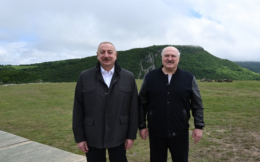 President Ilham Aliyev and President Aleksandr Lukashenko visit Jidir Duzu plain