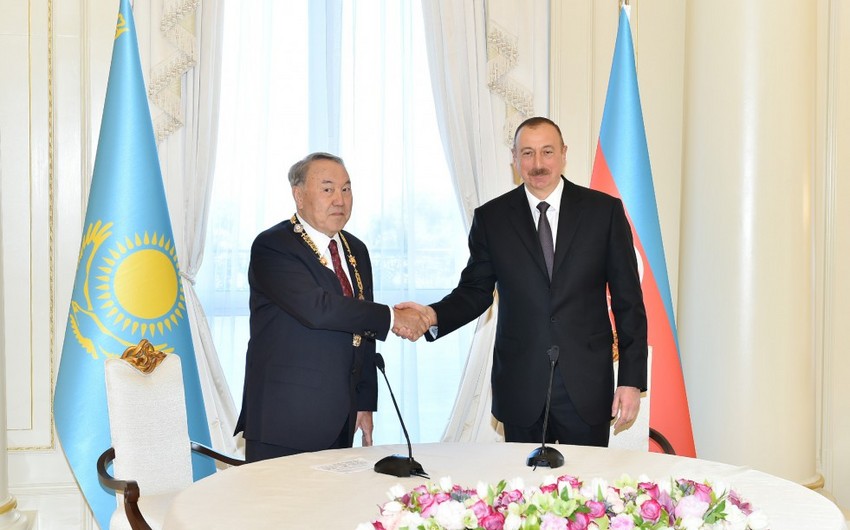 Kazakh President Nazarbayev presented with Heydar Aliyev Order - UPDATED