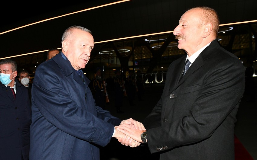 President Ilham Aliyev shares photo with Erdogan
