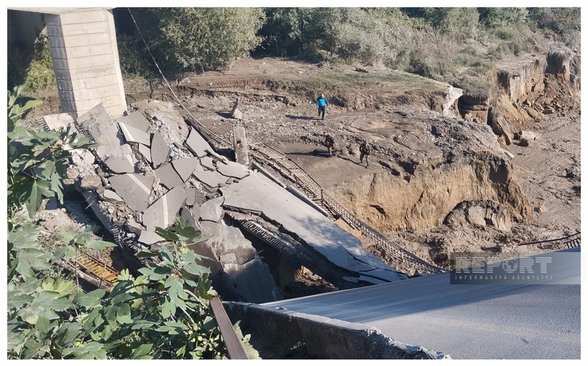 В Хачмазском районе обрушился мост, есть пострадавшие