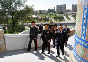 Azerbaijani Defense Minister visited grave of first Uzbek president