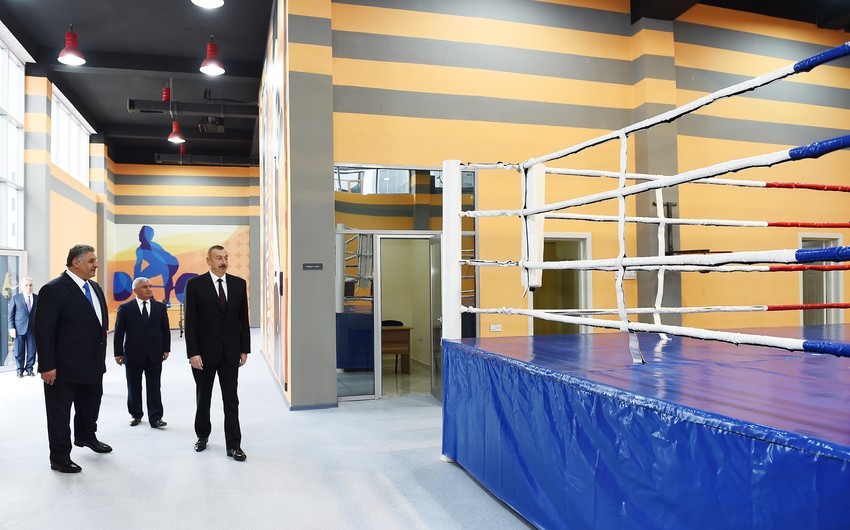 Prezident İlham Əliyev Ağcabədi Olimpiya İdman Kompleksinin açılışını edib