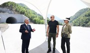 President visits construction site of 4th tunnel and a 15.2-kilometer section of Toghanaly-Kalbajar-Istisu highway