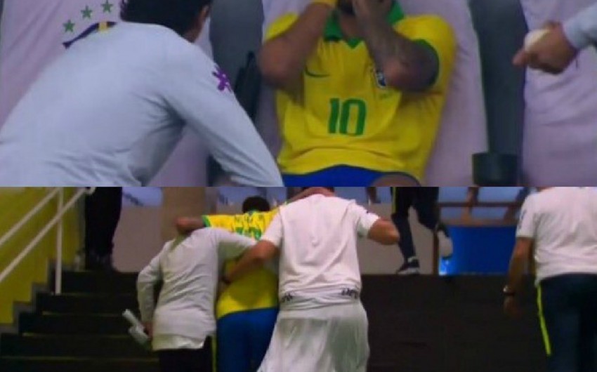 Neymar zədələnərək meydanı göz yaşları ilə tərk edib